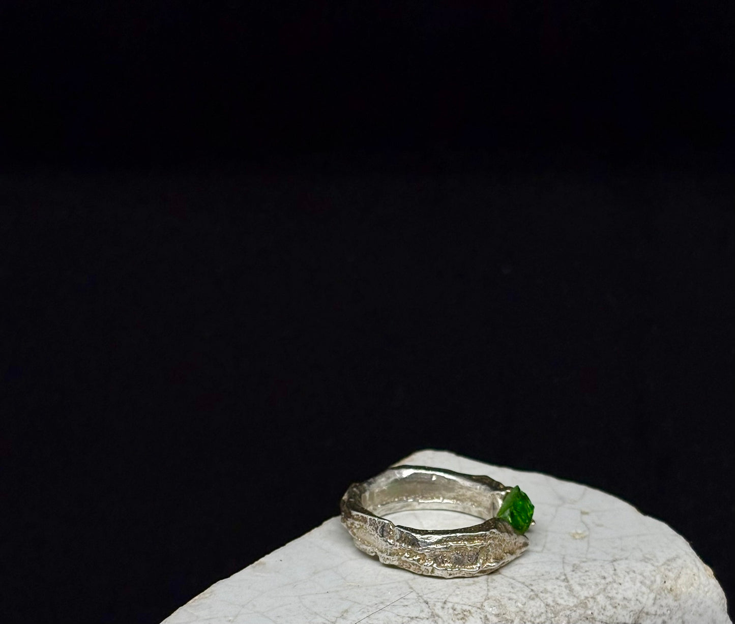 Margate sea glass - recycled sterling silver ring
