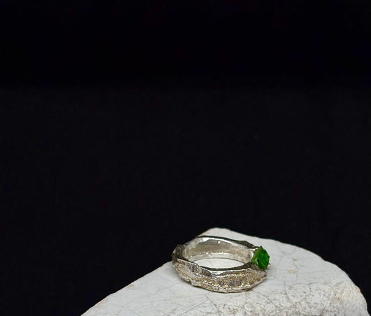 Margate sea glass - recycled sterling silver ring