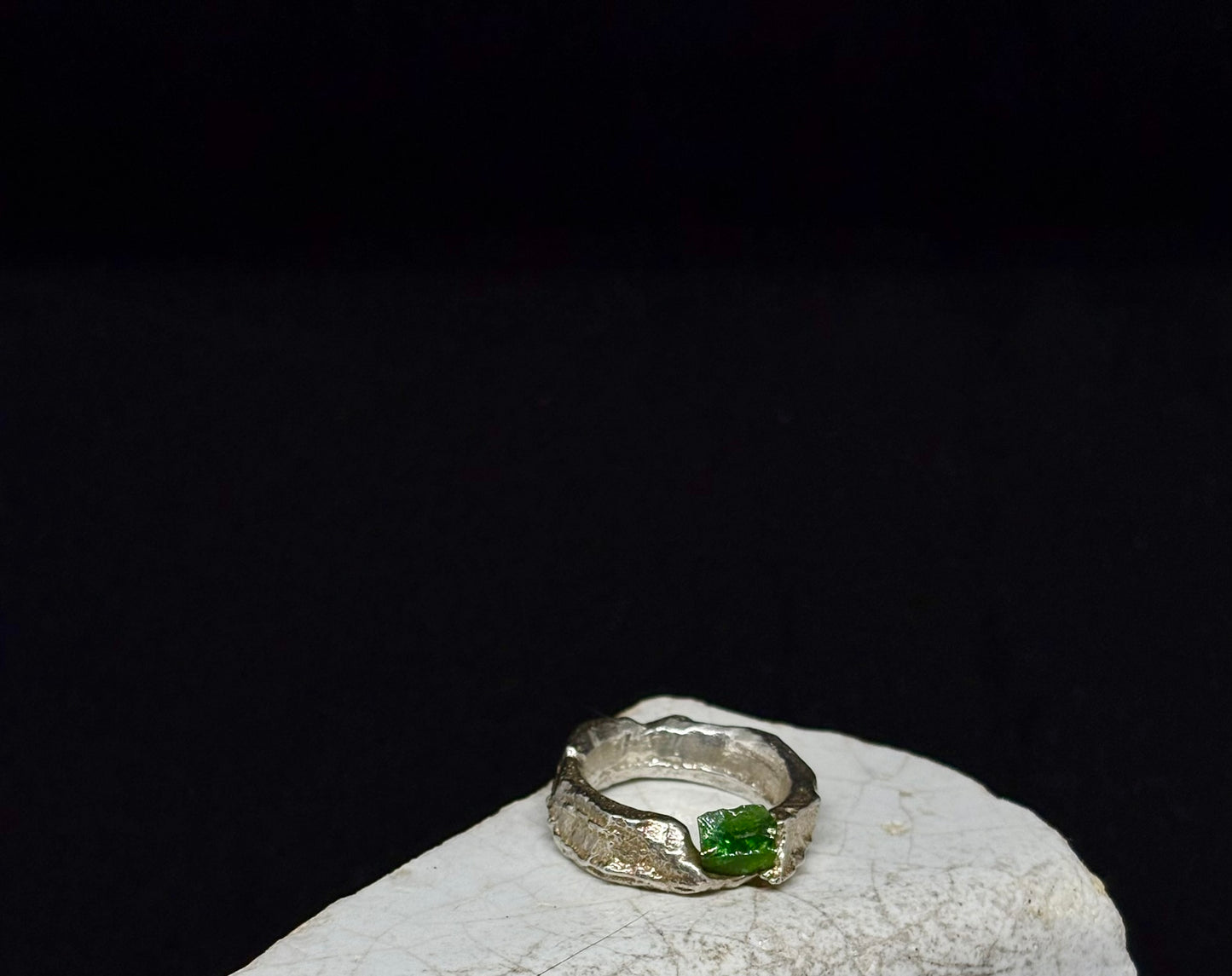 Margate sea glass - recycled sterling silver ring